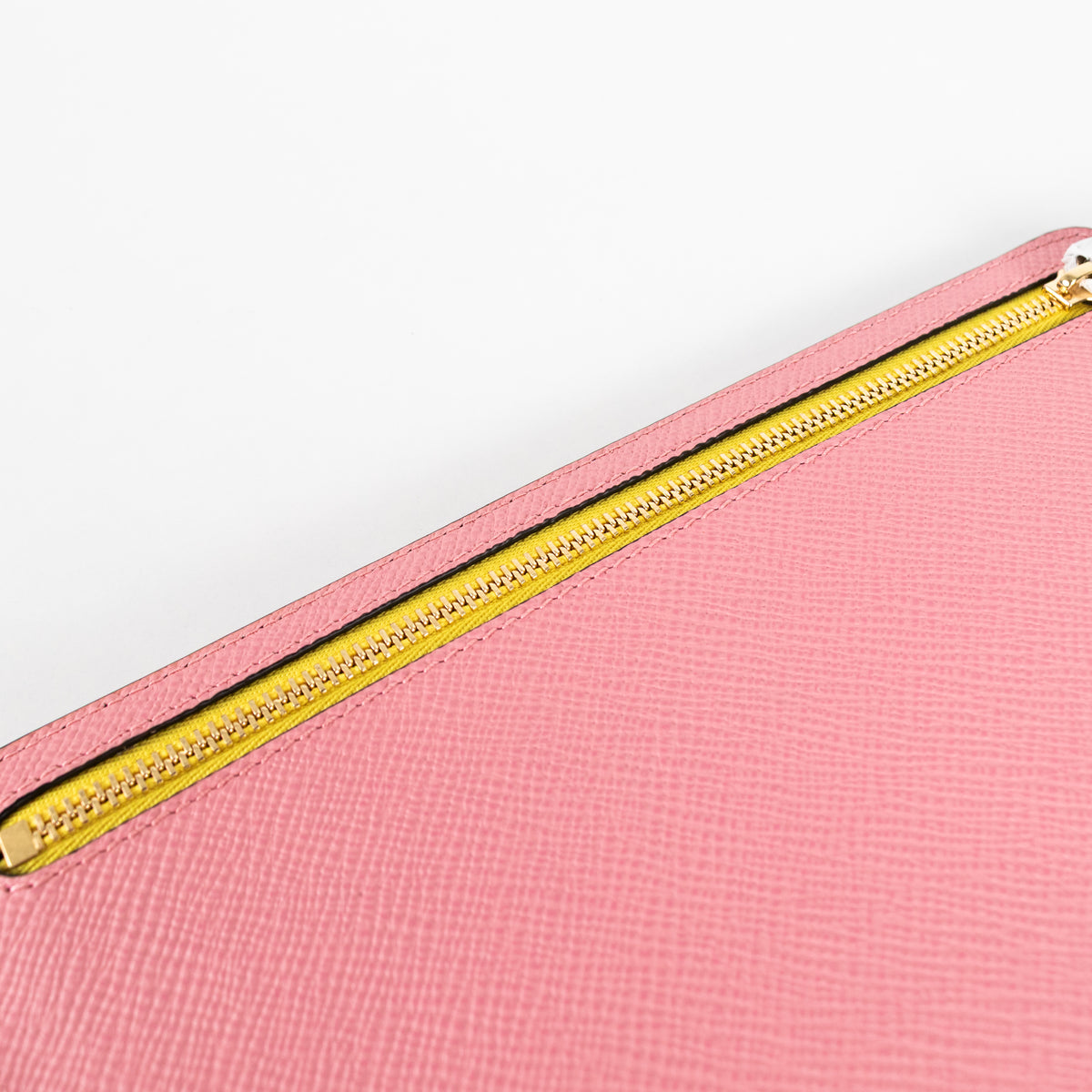Smythson Candy Pink Multi-Zip  Cross Grain Leather Case