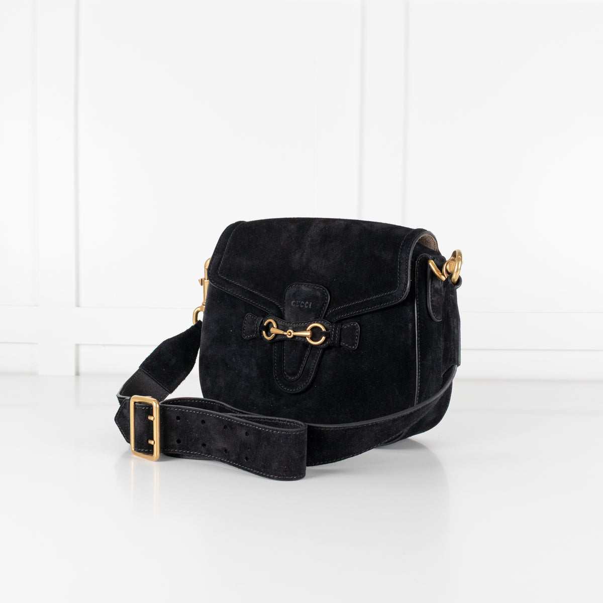 Gucci Medium Suede Lady Web Crossbody