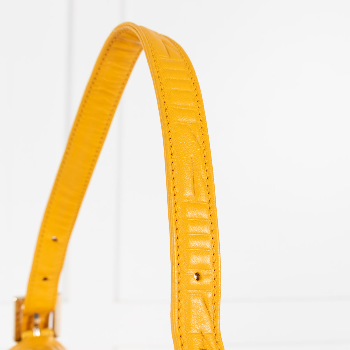 Fendi Yellow Leather Vintage Medium Baguette