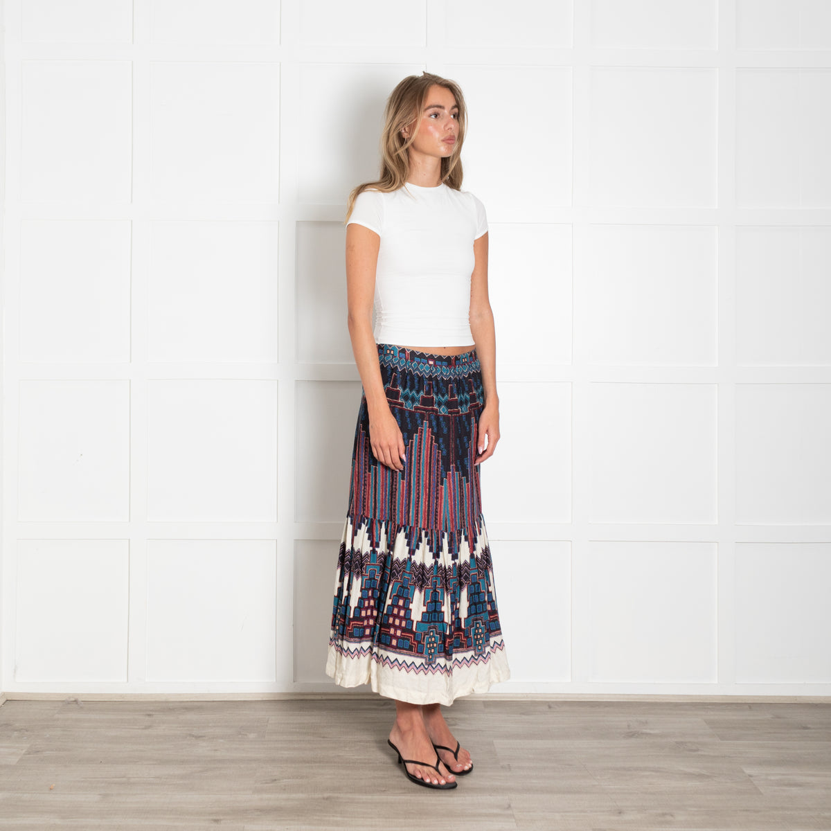 Ba&Sh Multi Geometric Print Maxi Skirt