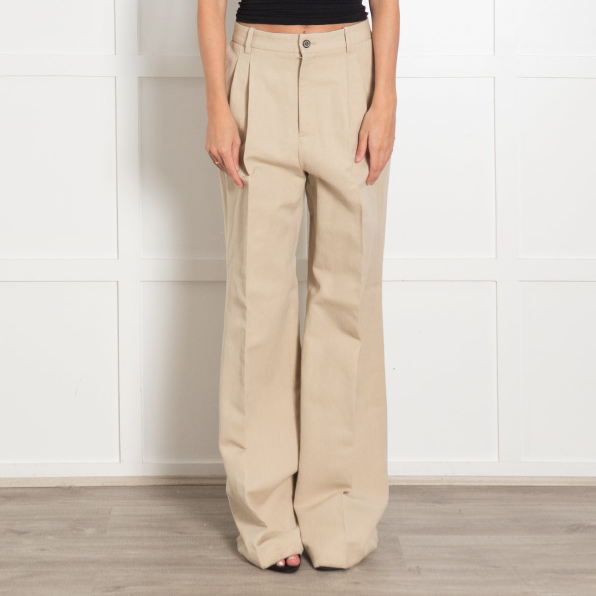 Nili Lotan Beige Pleat Front Trousers