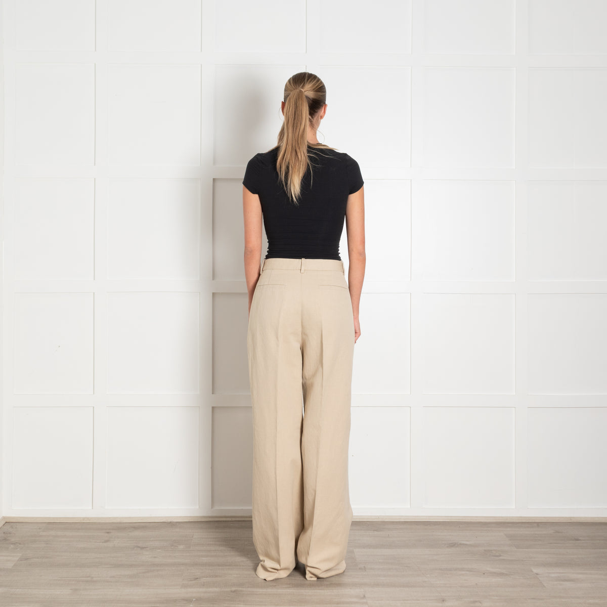 Nili Lotan Beige Pleat Front Trousers