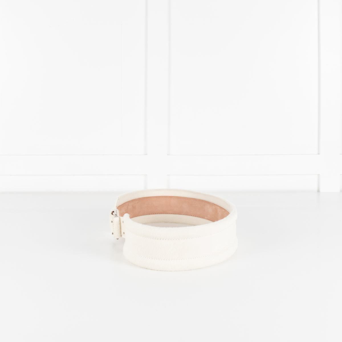 Alexander McQueen White Pony Hair Wide Waist Belt