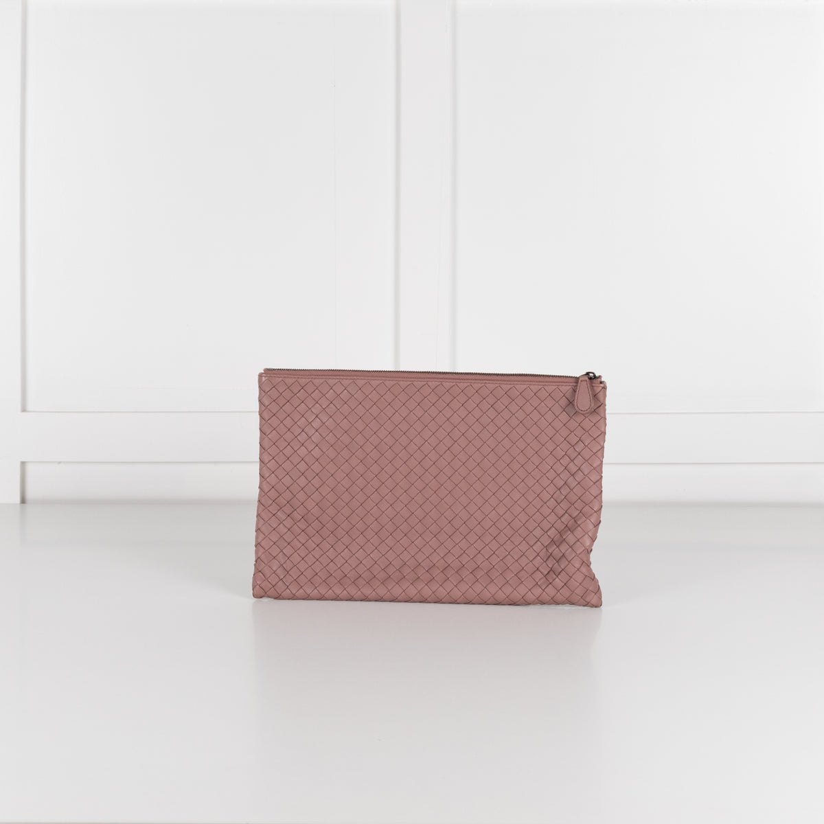 Bottega Veneta Blush Intrecciato Leather Pouch