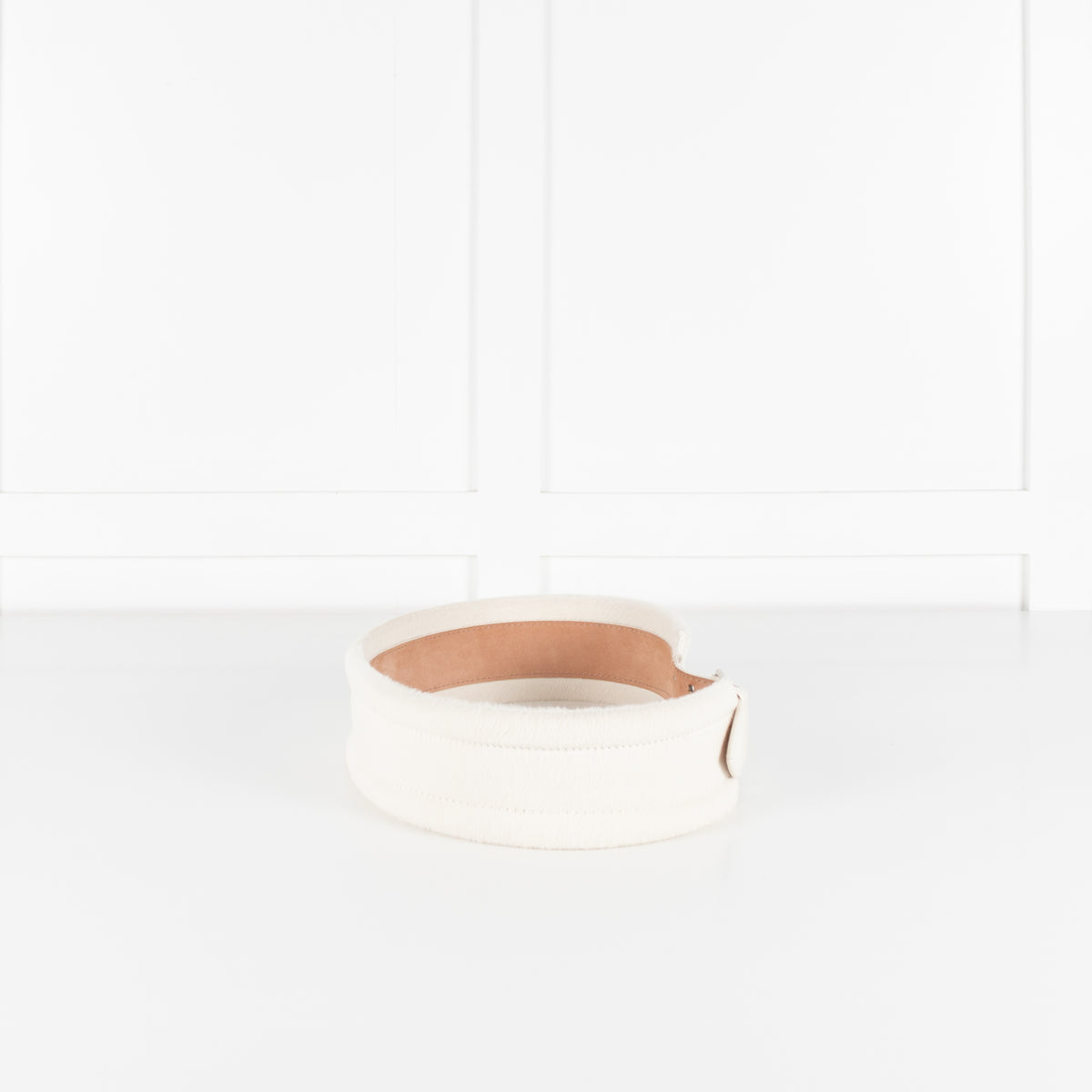 Alexander McQueen White Pony Hair Wide Waist Belt