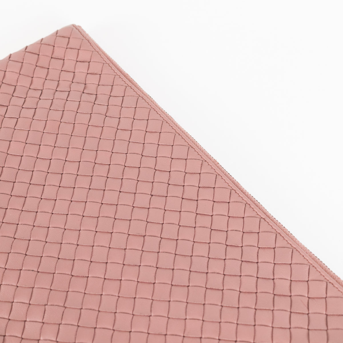 Bottega Veneta Blush Intrecciato Leather Pouch