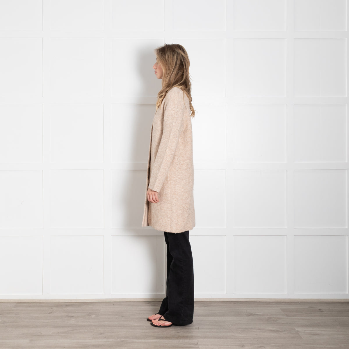 Vince Beige Wool Blend Knit Coat