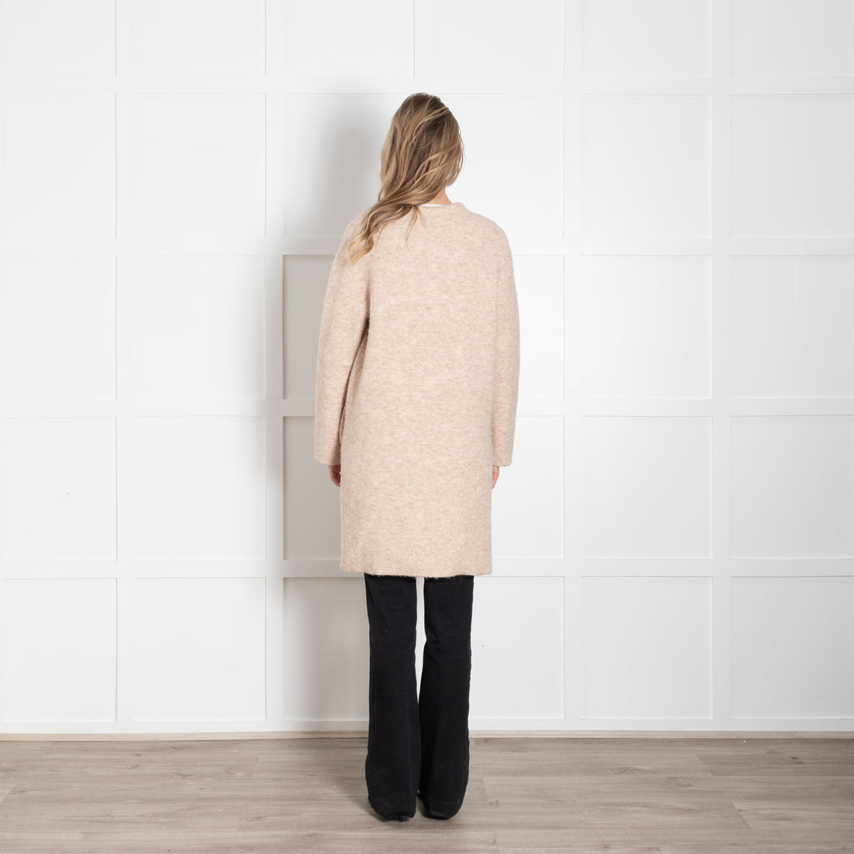 Vince Beige Wool Blend Knit Coat