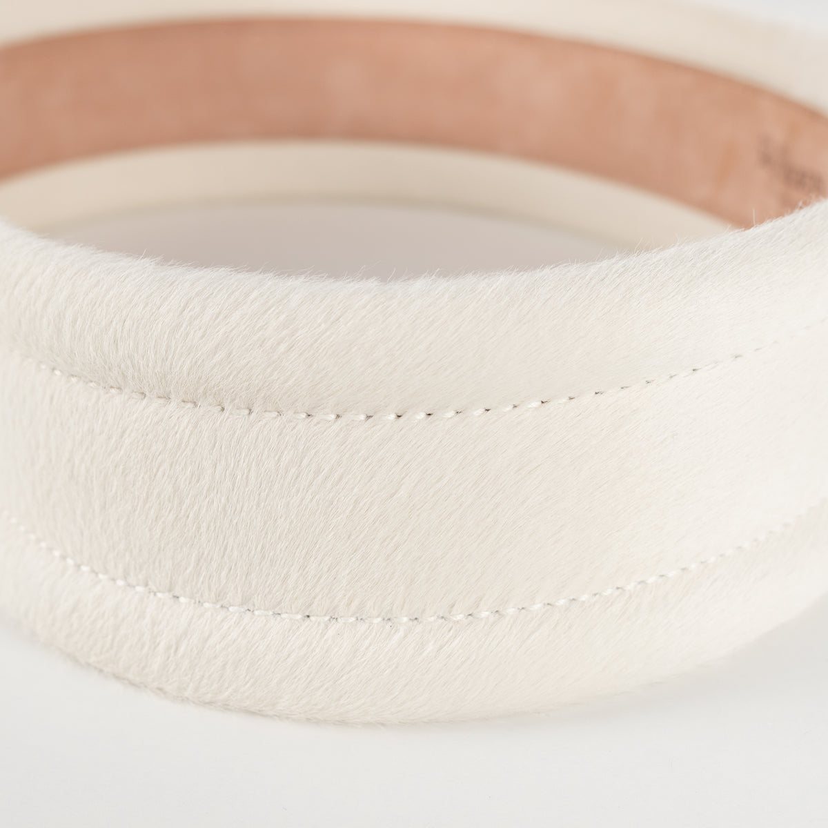 Alexander McQueen White Pony Hair Wide Waist Belt