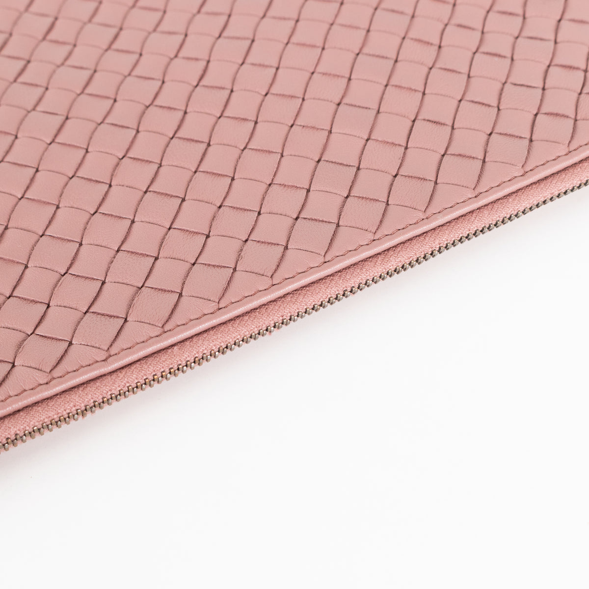 Bottega Veneta Blush Intrecciato Leather Pouch