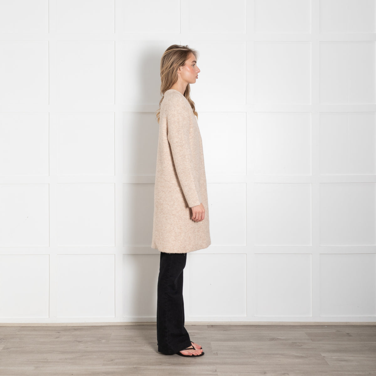 Vince Beige Wool Blend Knit Coat