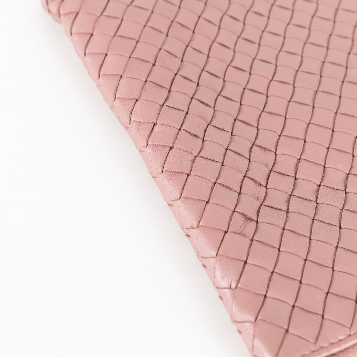 Bottega Veneta Blush Intrecciato Leather Pouch