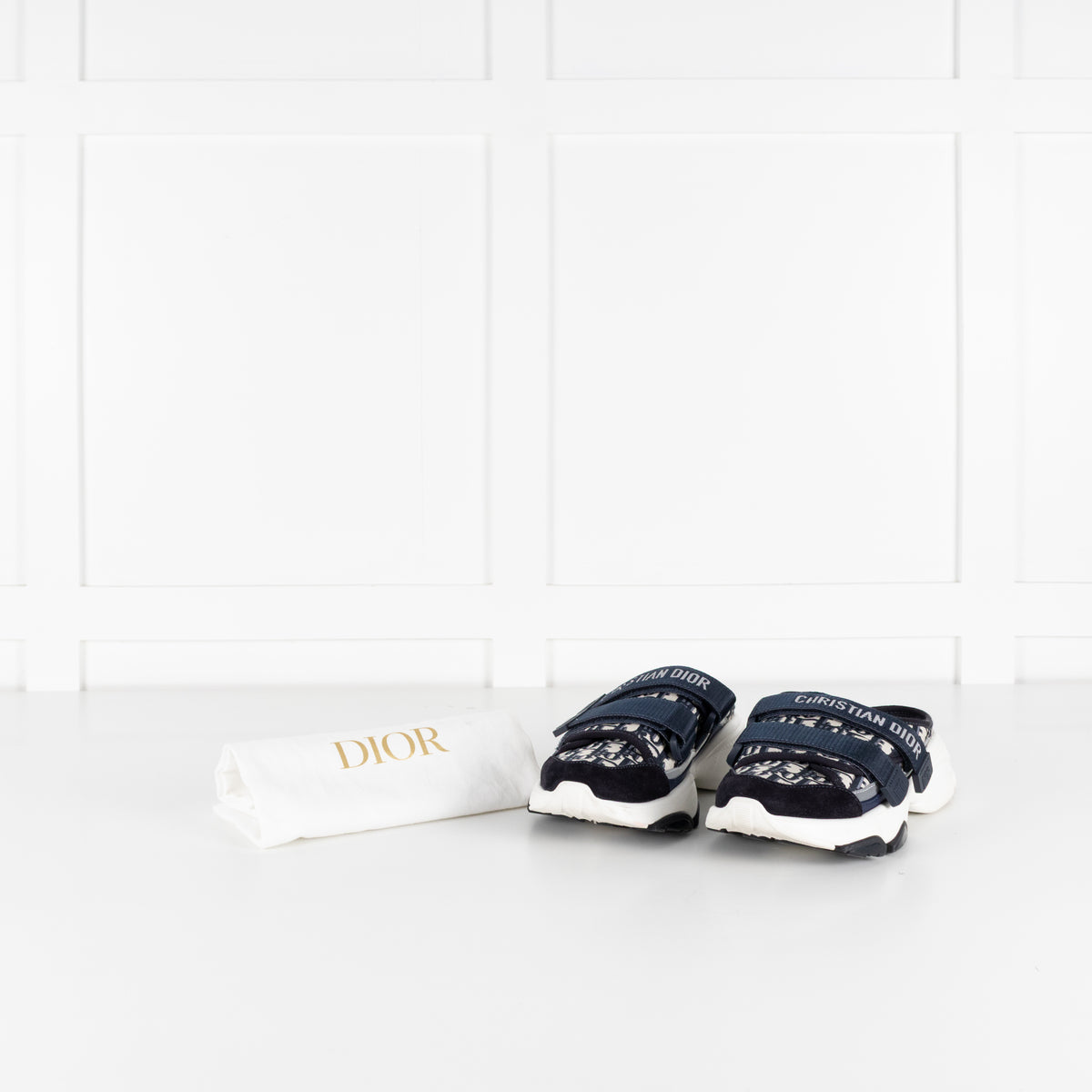 Christian Dior Navy White D-Wander Slide On Trainers