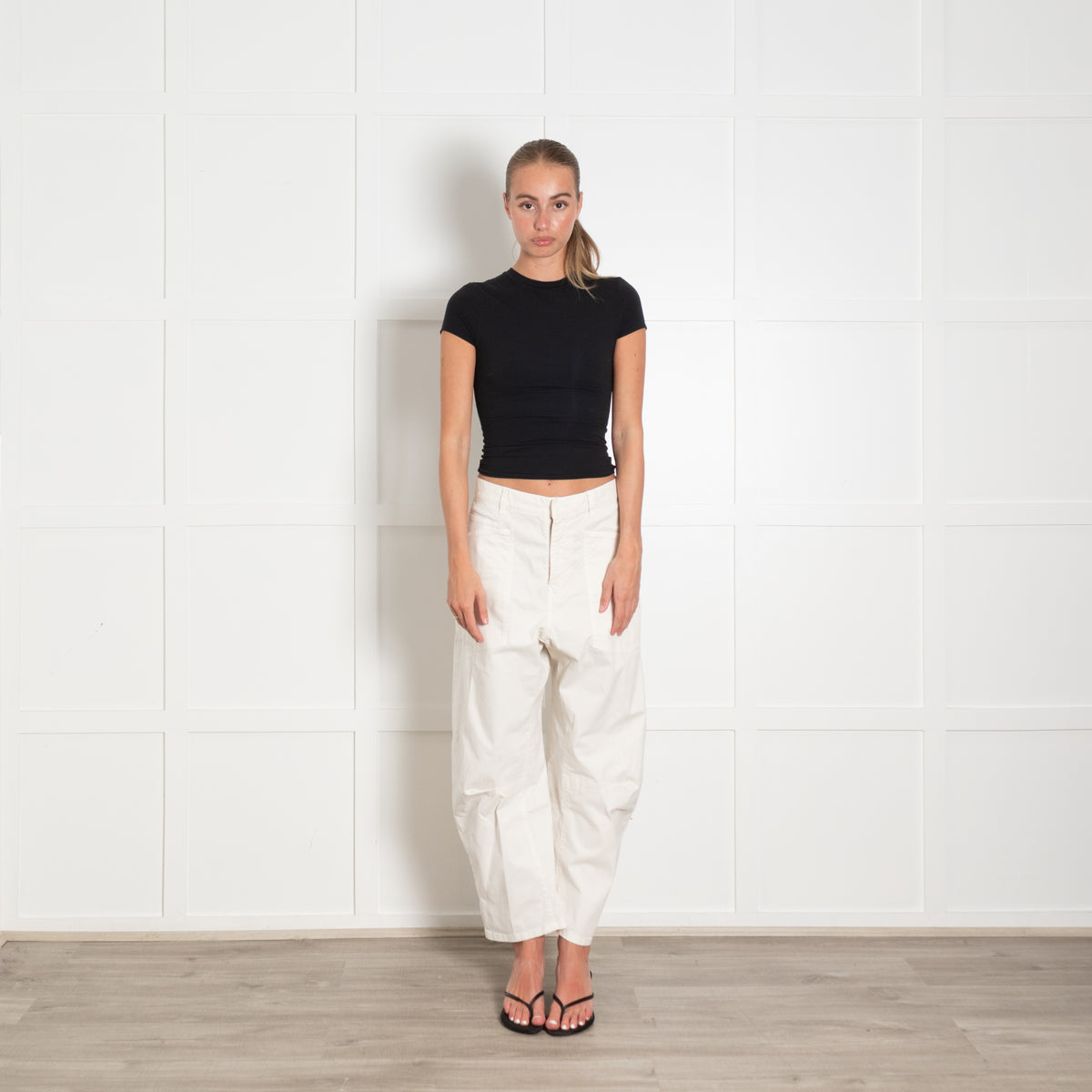 Nili Lotan White Cotton Shon Balloon Leg Trousers