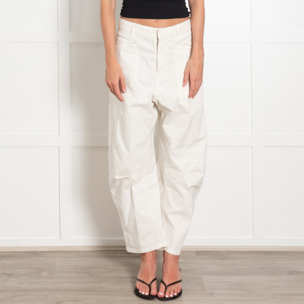 Nili Lotan White Cotton Shon Balloon Leg Trousers