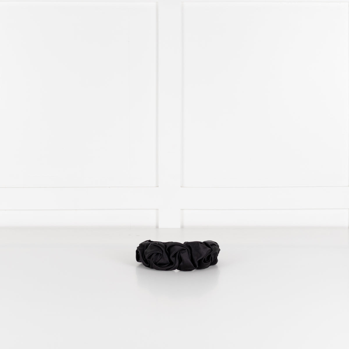 Jennifer Behr Black Ruched Satin Headband