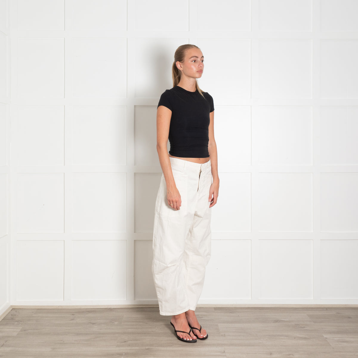 Nili Lotan White Cotton Shon Balloon Leg Trousers