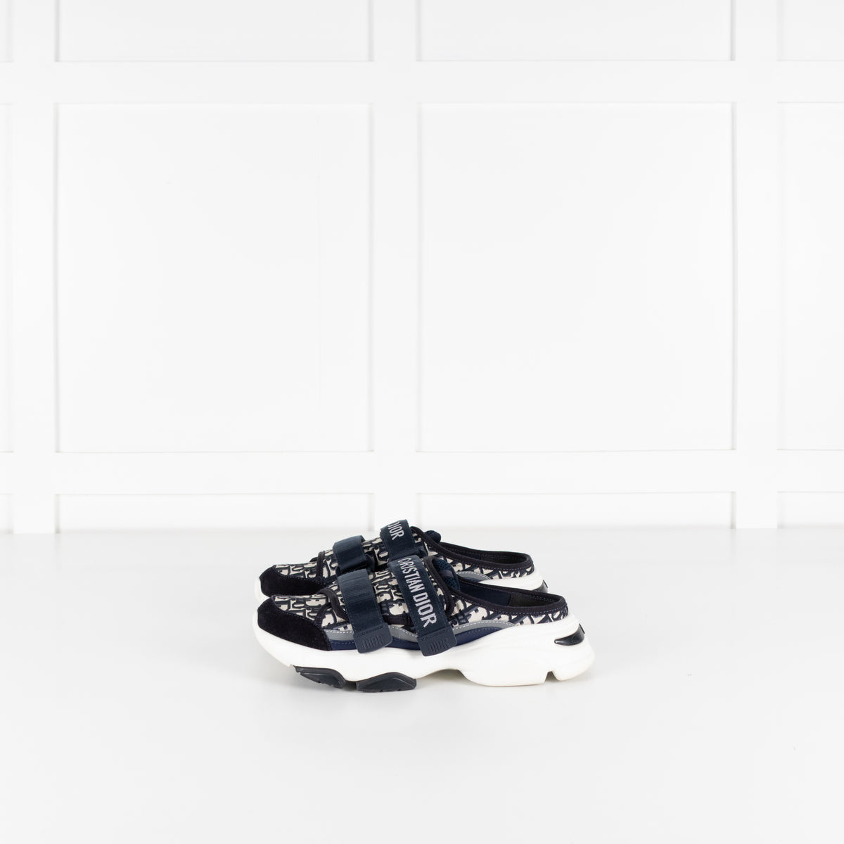 Christian Dior Navy White D-Wander Slide On Trainers