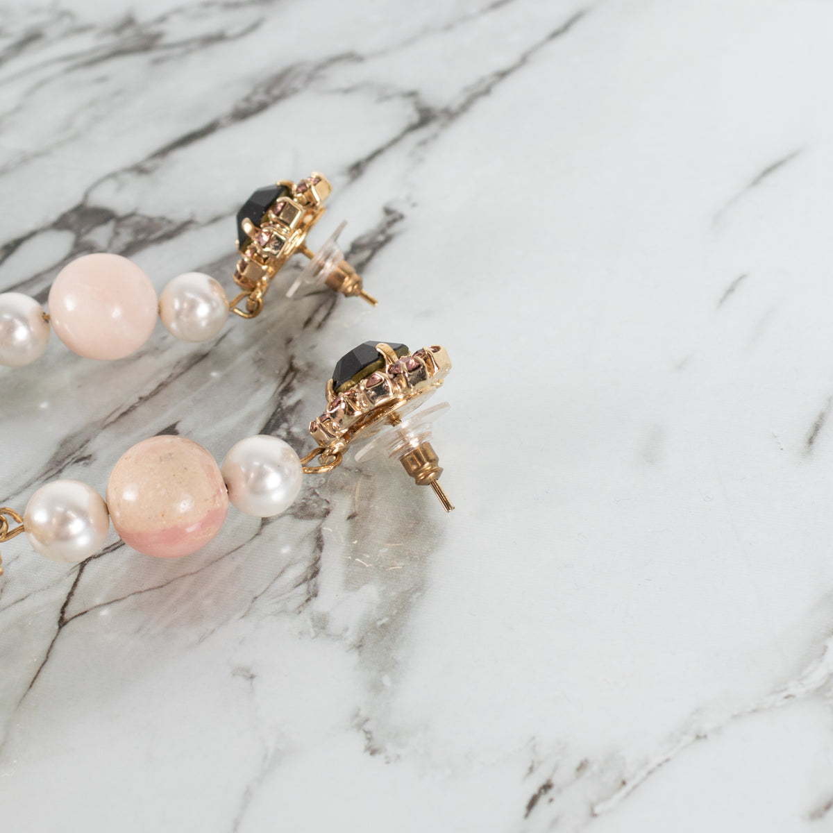 Erdem Gold Faux Pearl Crystal Drop Earrings