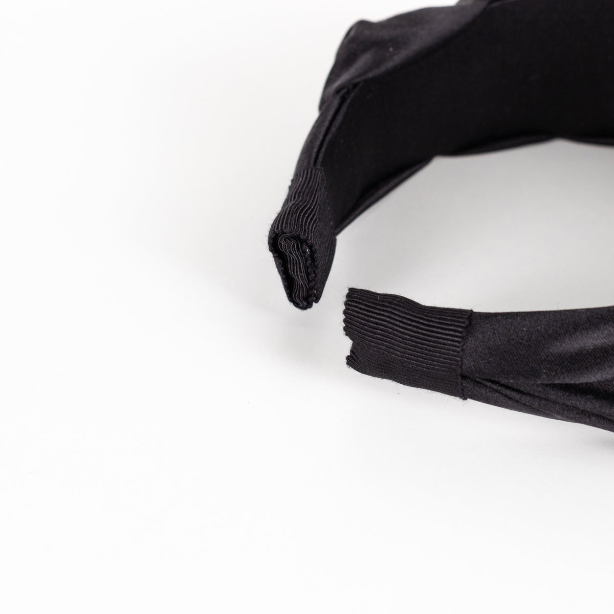 Jennifer Behr Black Ruched Satin Headband