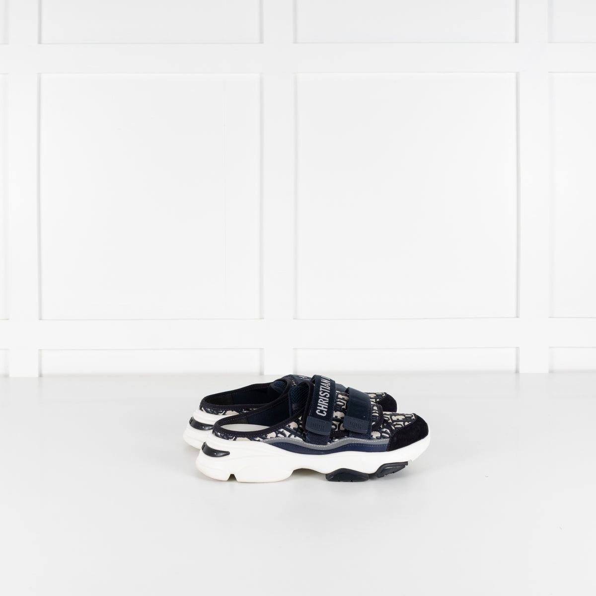 Christian Dior Navy White D-Wander Slide On Trainers