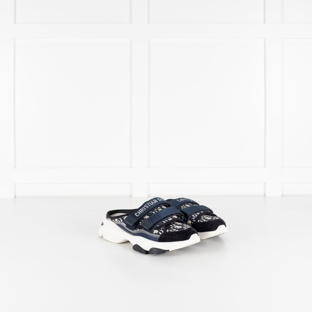 Christian Dior Navy White D-Wander Slide On Trainers