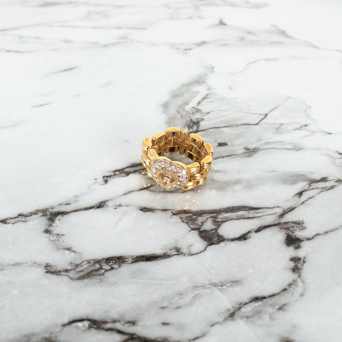 Chopard Gold Happy Diamonds Flexible Chain Ring