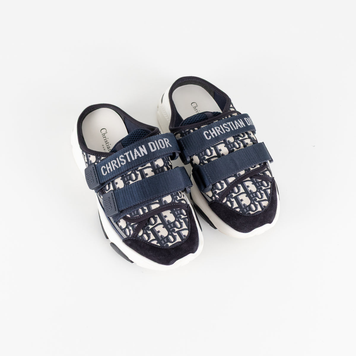 Christian Dior Navy White D-Wander Slide On Trainers
