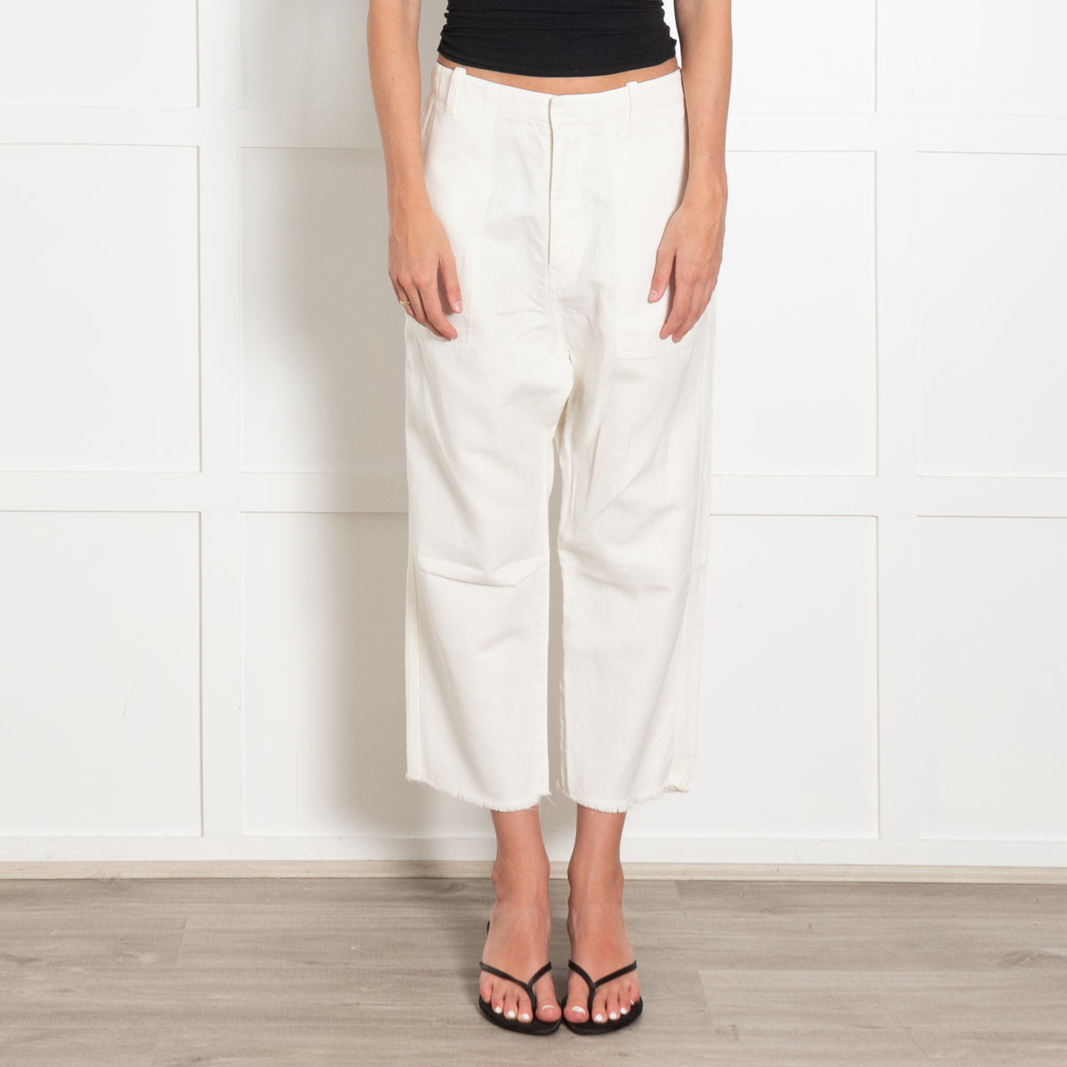 Nili Lotan Cream Luna Dropped Crotch Pant
