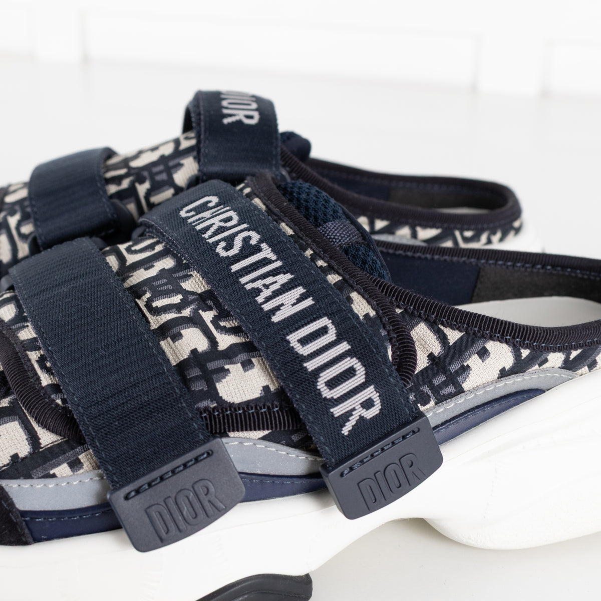 Christian Dior Navy White D-Wander Slide On Trainers