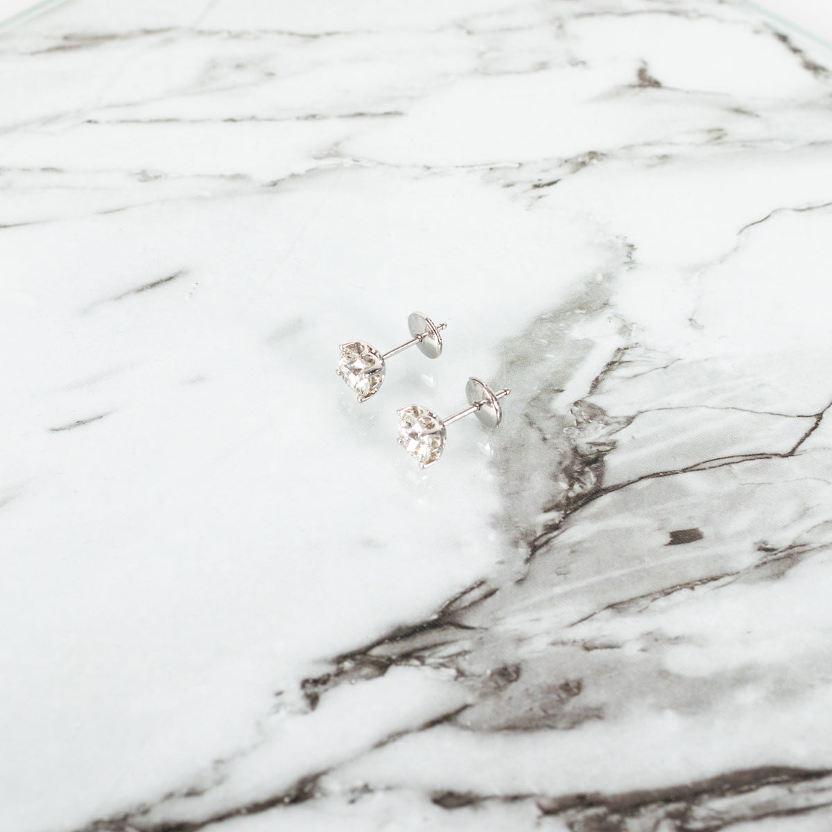 De Beers Signature Solitaire Diamond Stud Earrings