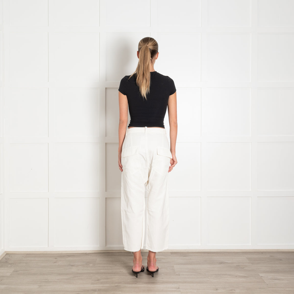 Nili Lotan Cream Luna Dropped Crotch Pant