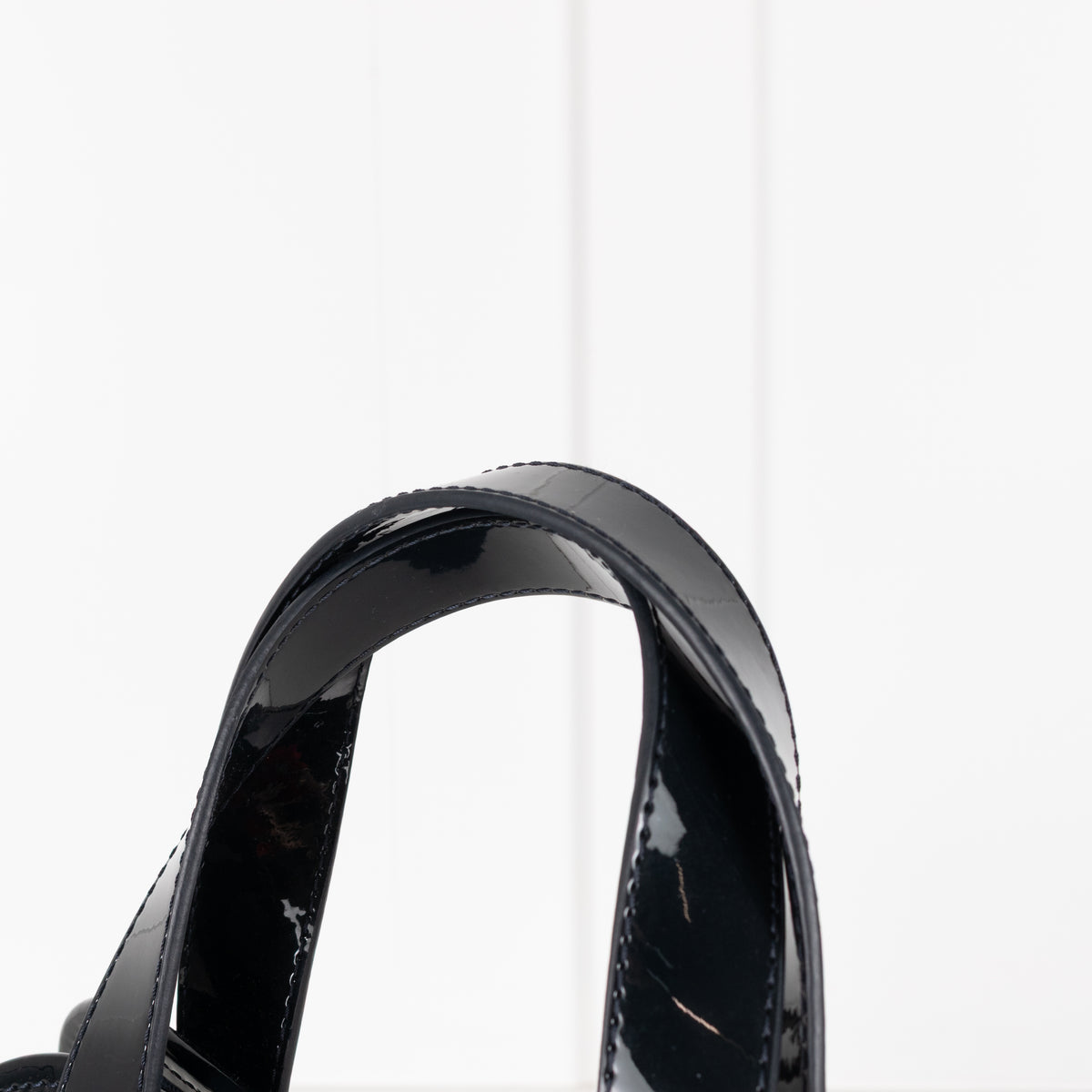 Tila March Navy Bag with Patent Trim