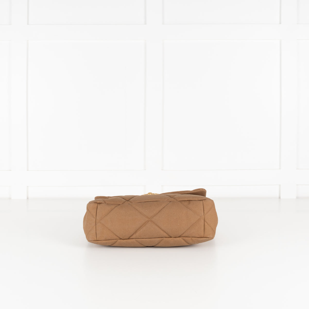 Chanel Fabric Khaki Quilted Shoulder Bag