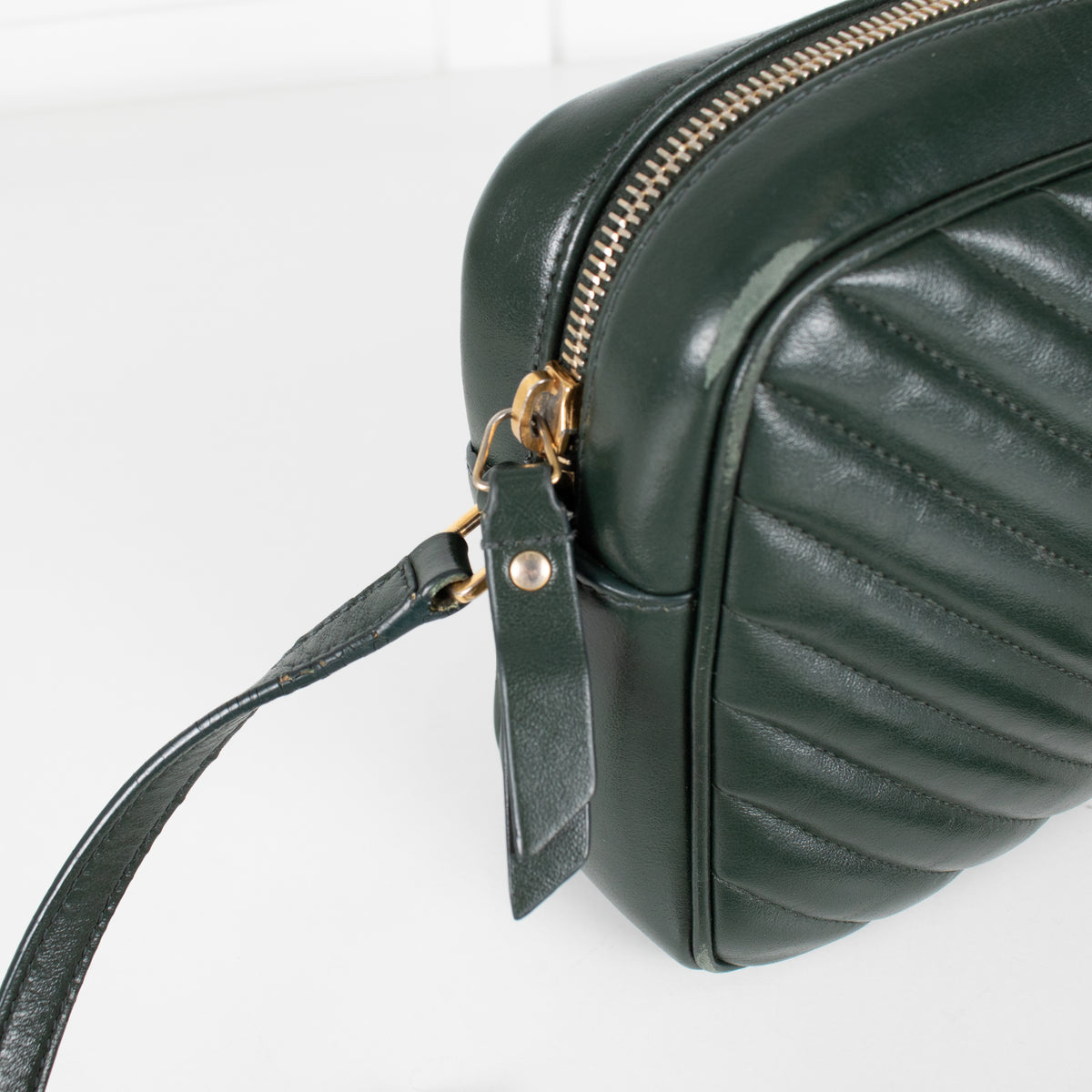 Saint Laurent Green Lou Quilted Leather Camera Bag