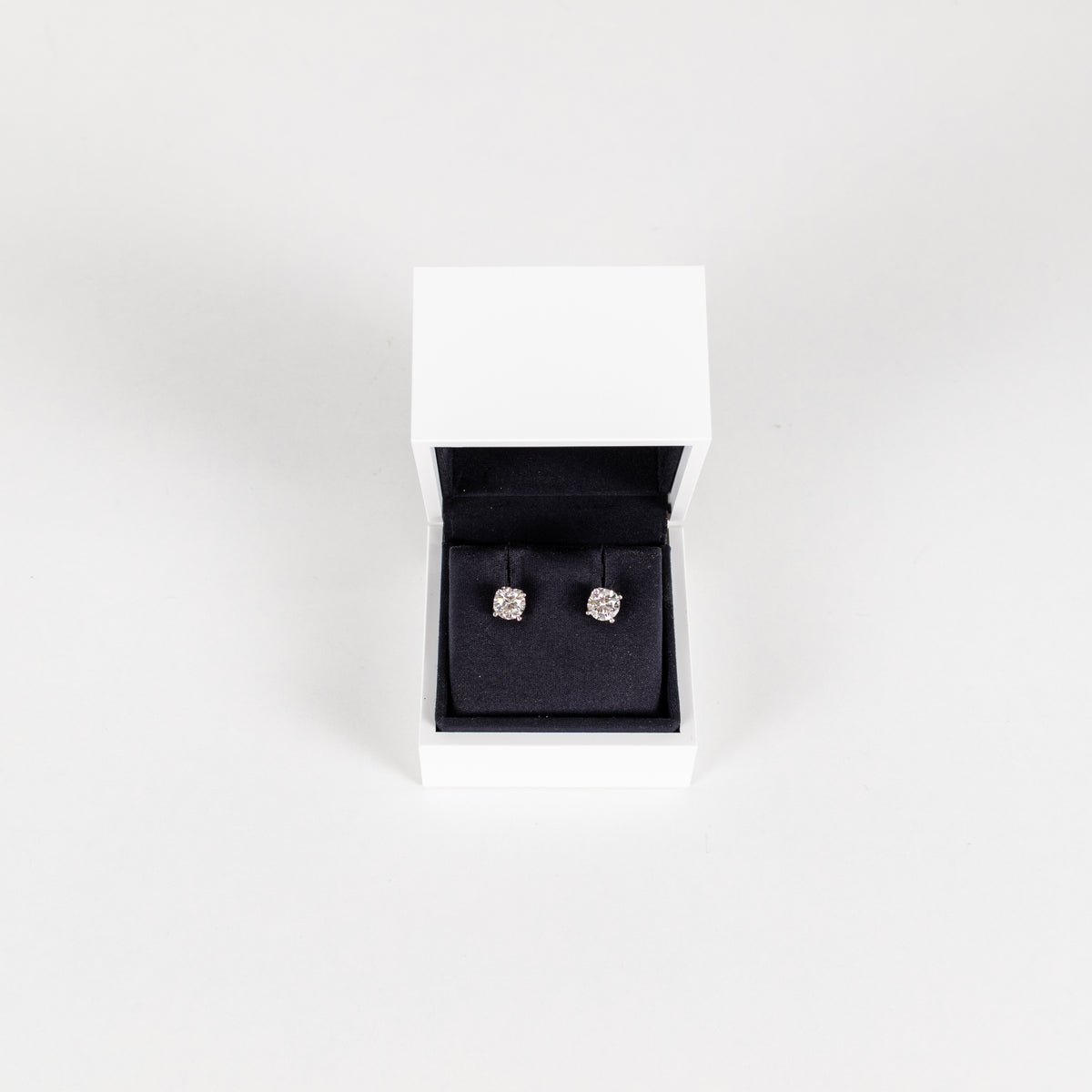 De Beers Signature Solitaire Diamond Stud Earrings