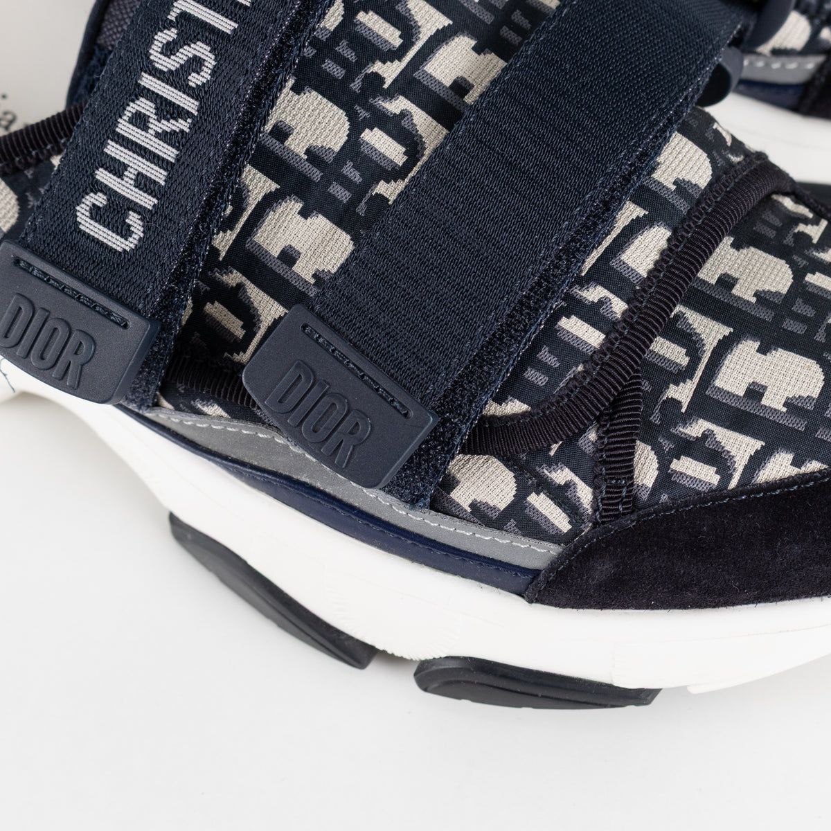 Christian Dior Navy White D-Wander Slide On Trainers