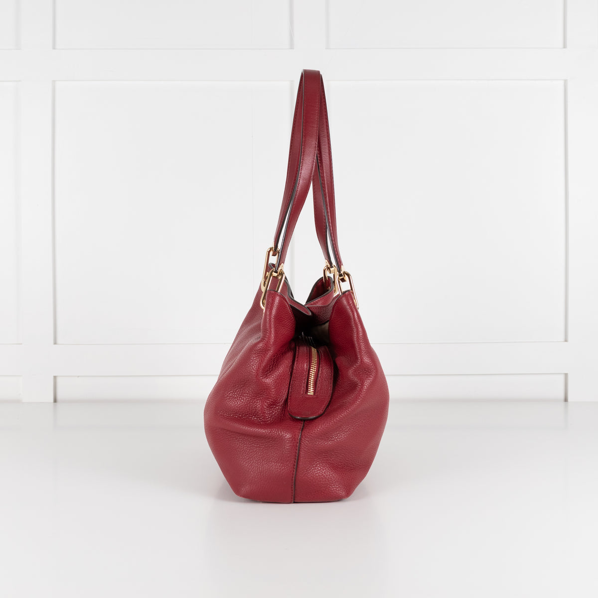 Michael Kors Red Pebbled Leather Kensington Tote Bag
