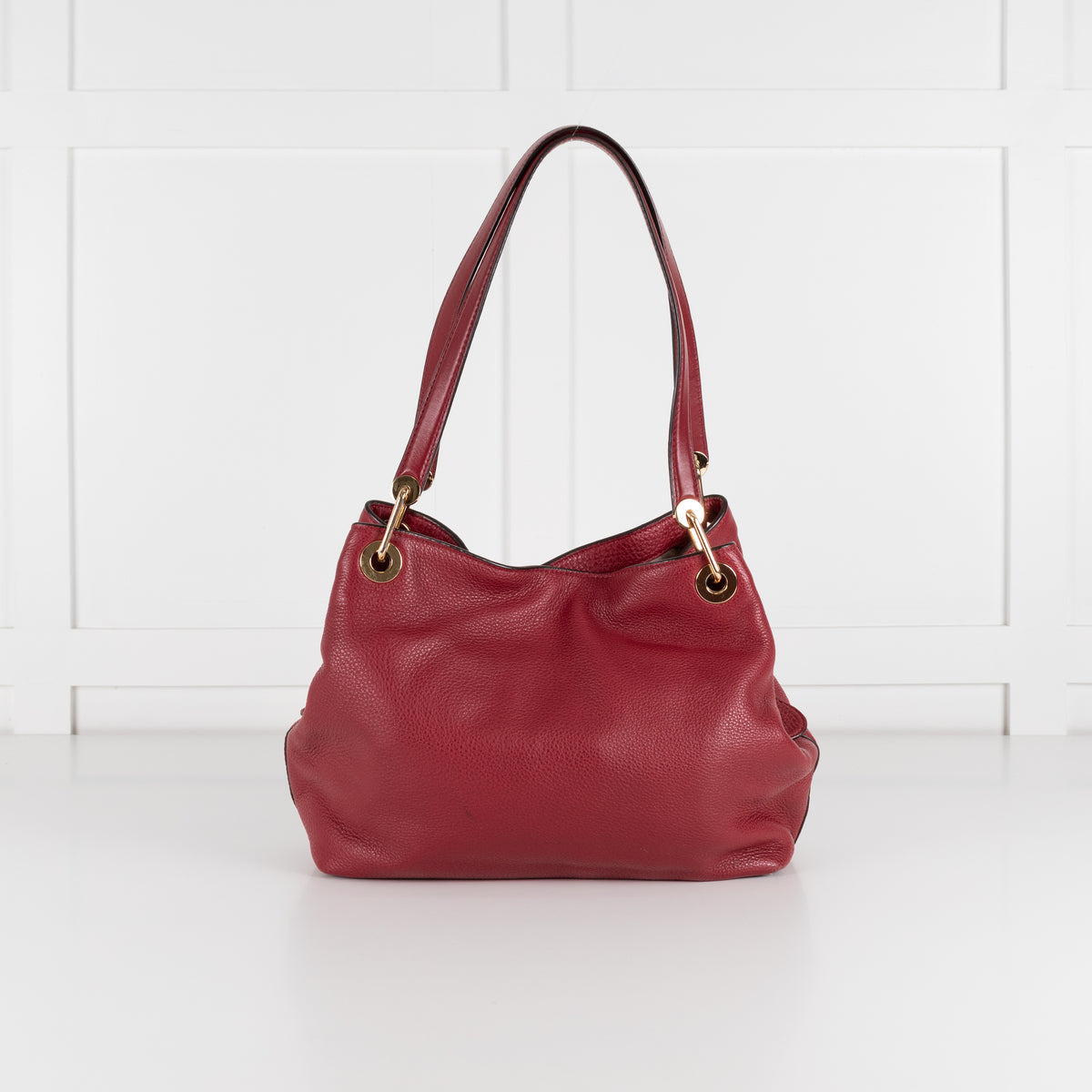 Michael Kors Red Pebbled Leather Kensington Tote Bag