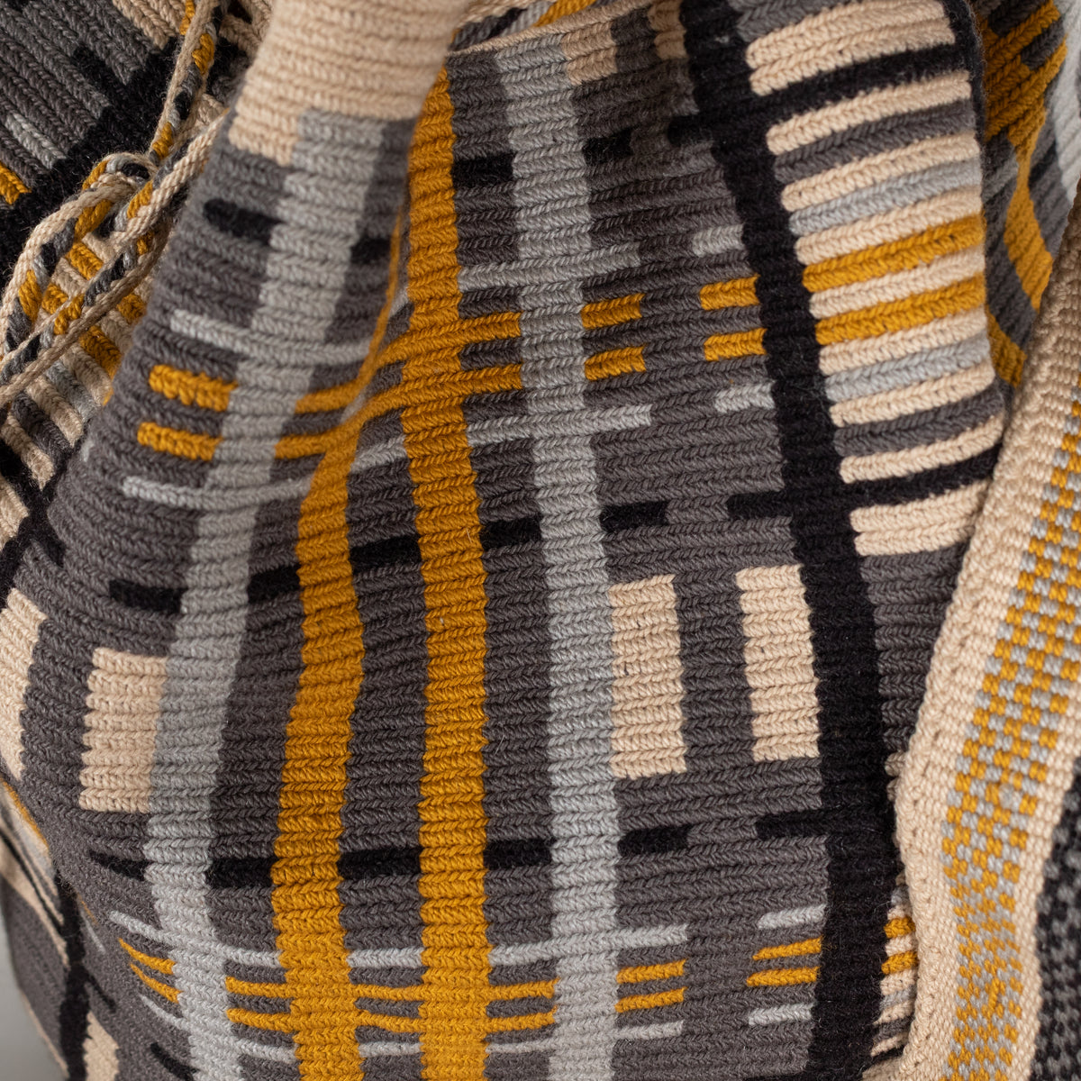 Guanabana Cream Blue Mustard Woven Geometric Pattern Crossbody