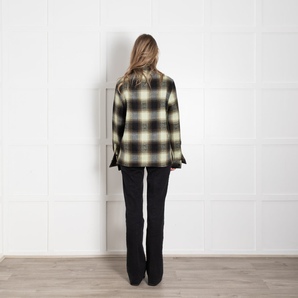 Givenchy Khaki Wool Plaid Shirt