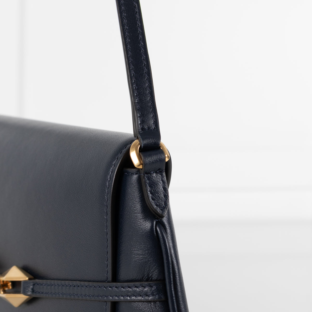 Jimmy Choo Navy Shoulder Bag with Geometric Chain