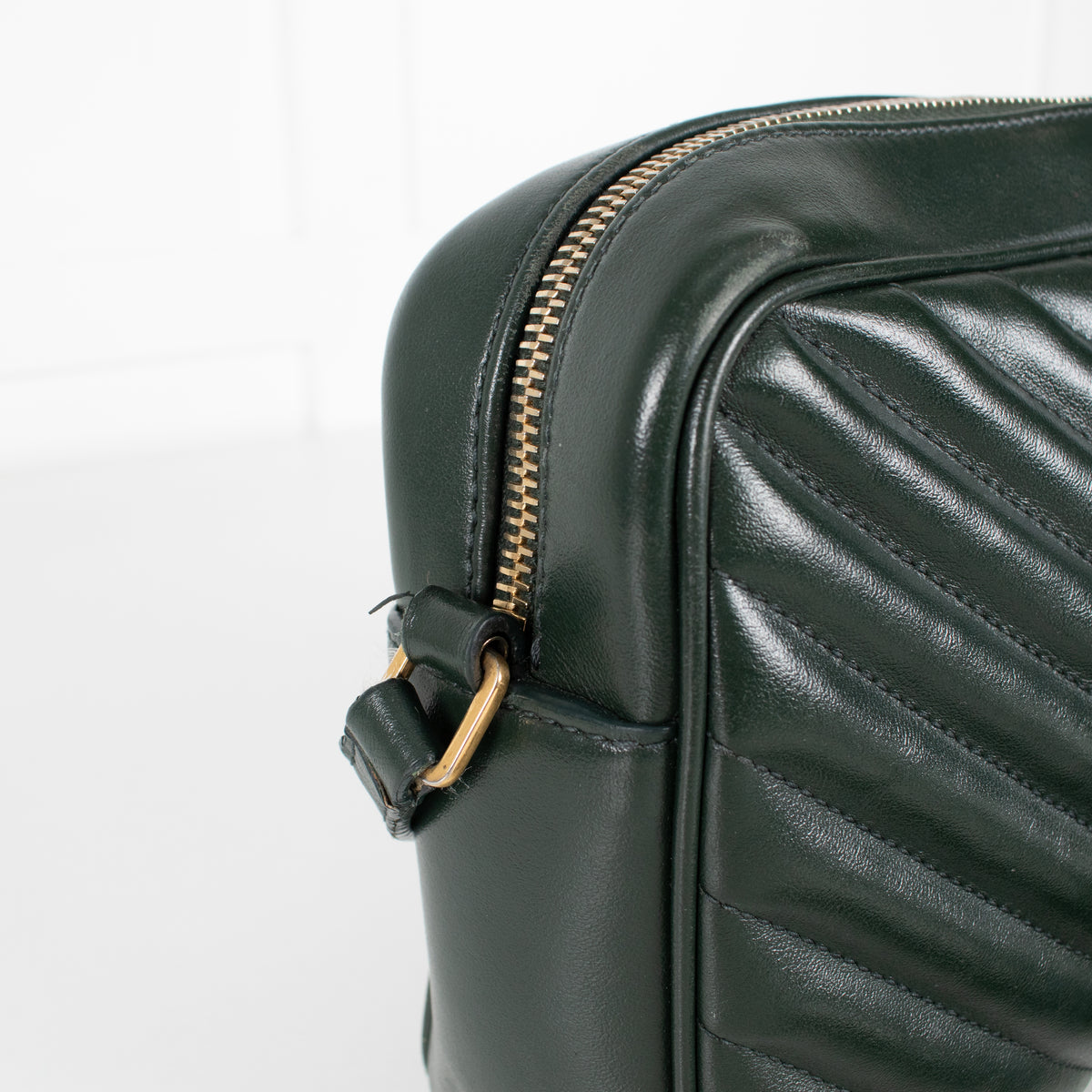 Saint Laurent Green Lou Quilted Leather Camera Bag