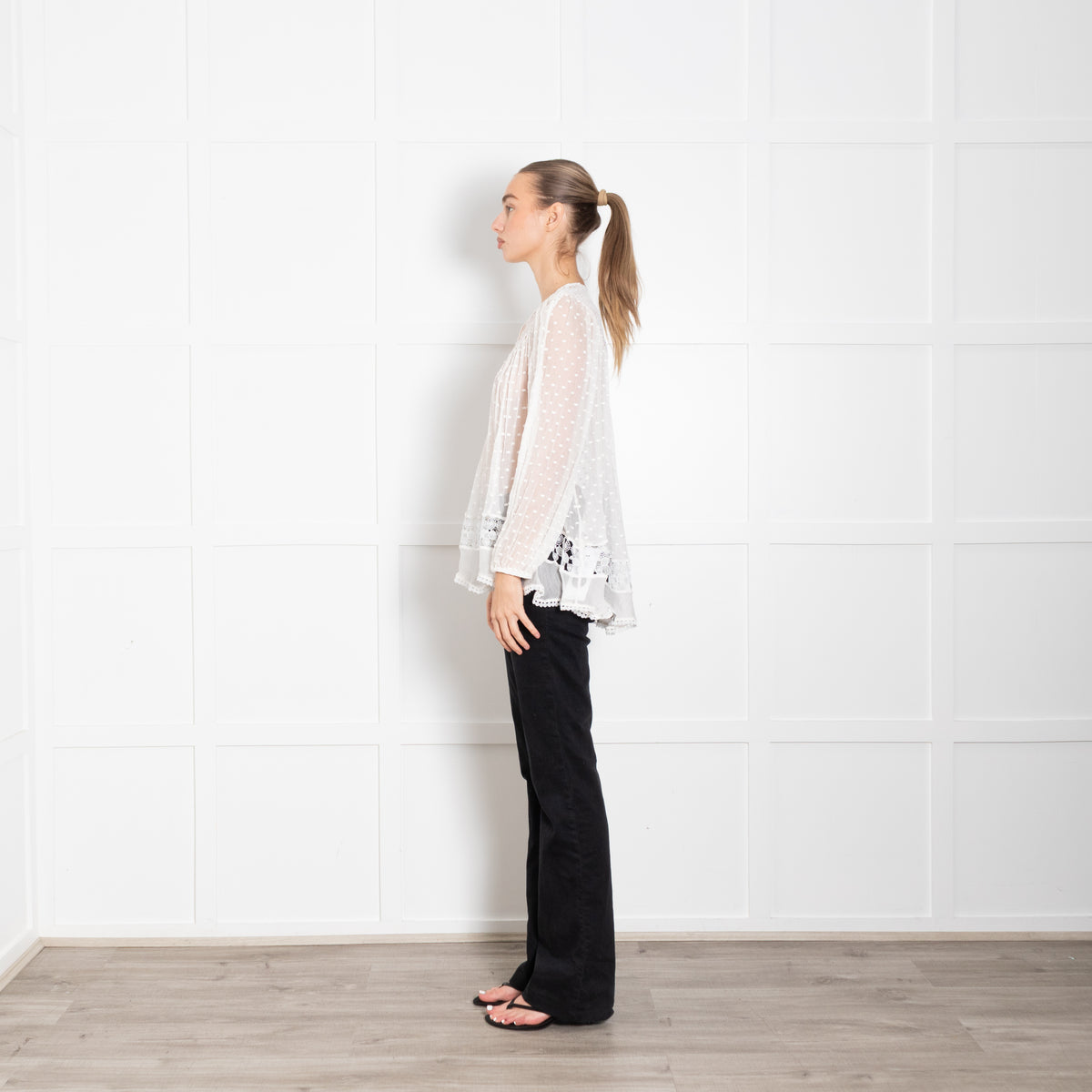 Zimmermann White Lace And Polka Spot Top