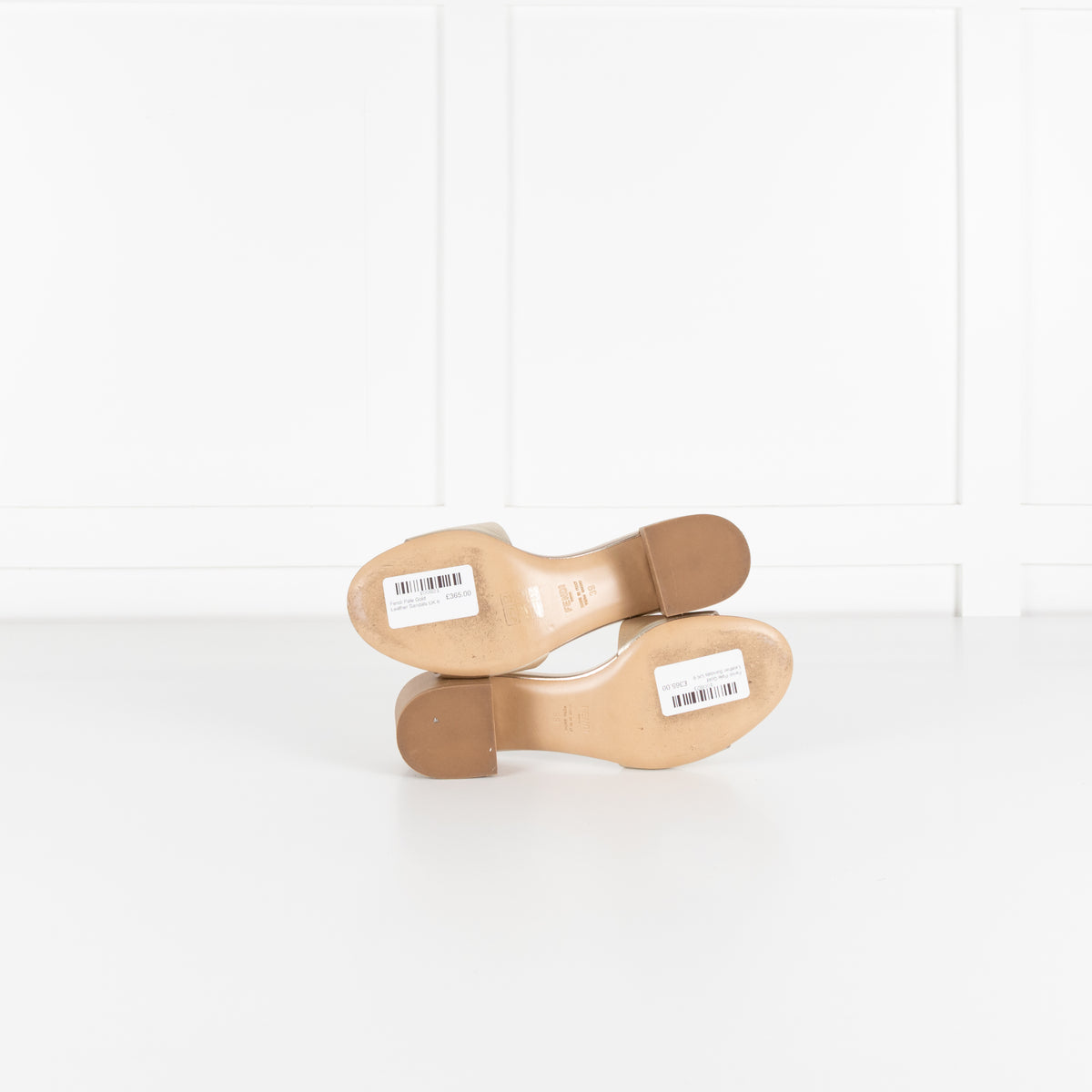 Fendi Pale Gold Leather Sandals