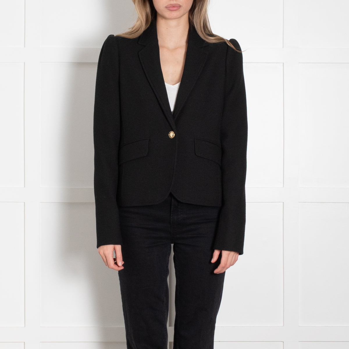 Me + Em Black Textured Blazer Jacket