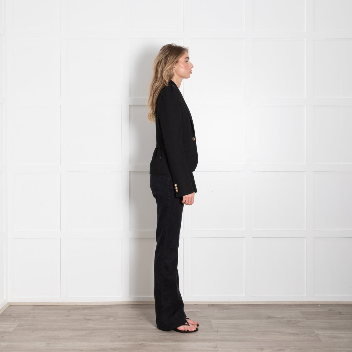 Me + Em Black Textured Blazer Jacket