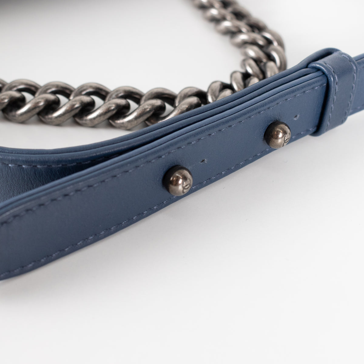 Chanel Blue Denim Medium Flap Boy Bag