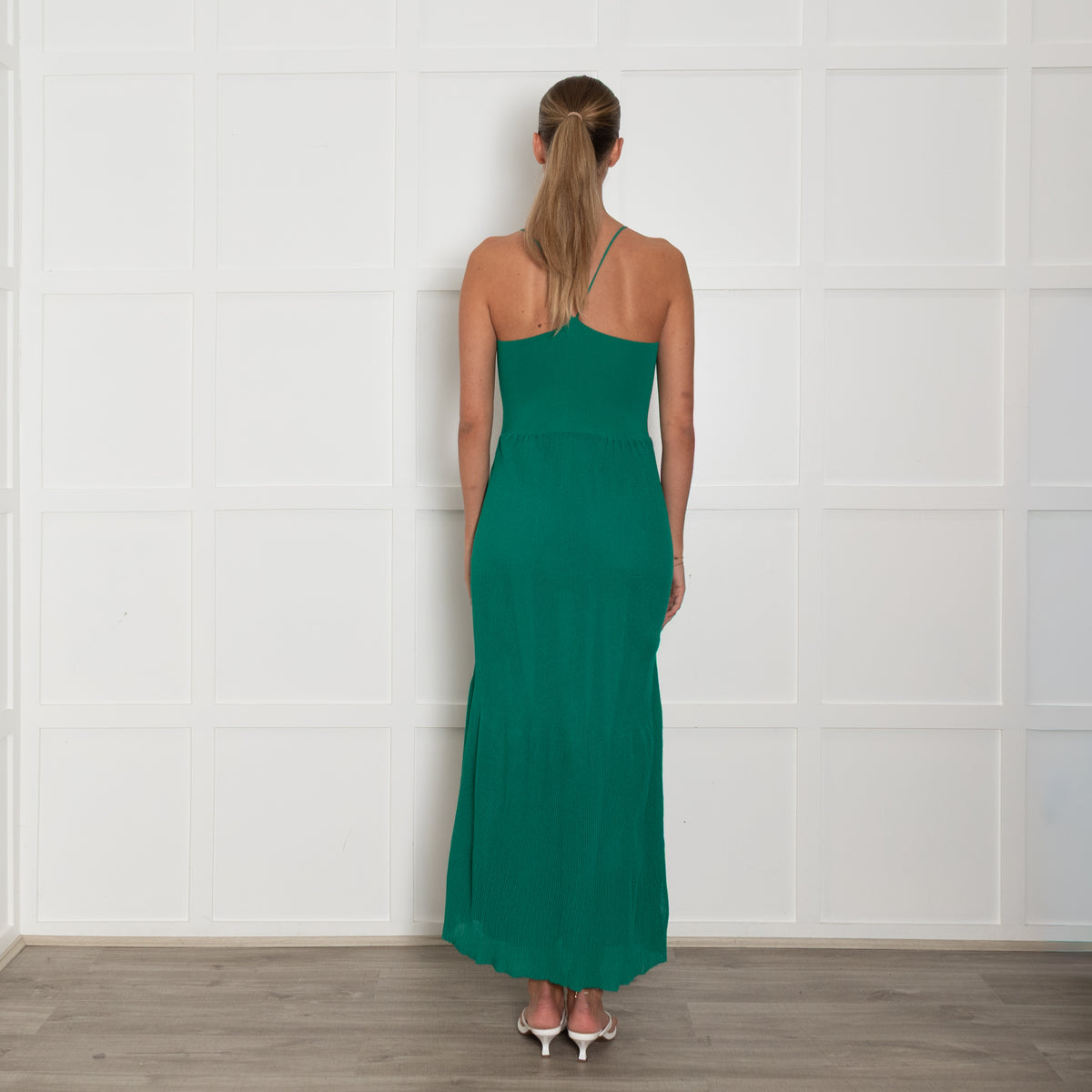 Sandro Green Crinkle Sundress