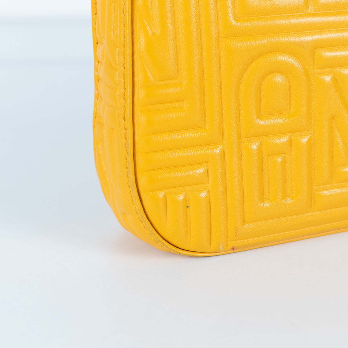 Fendi Yellow Leather Vintage Medium Baguette